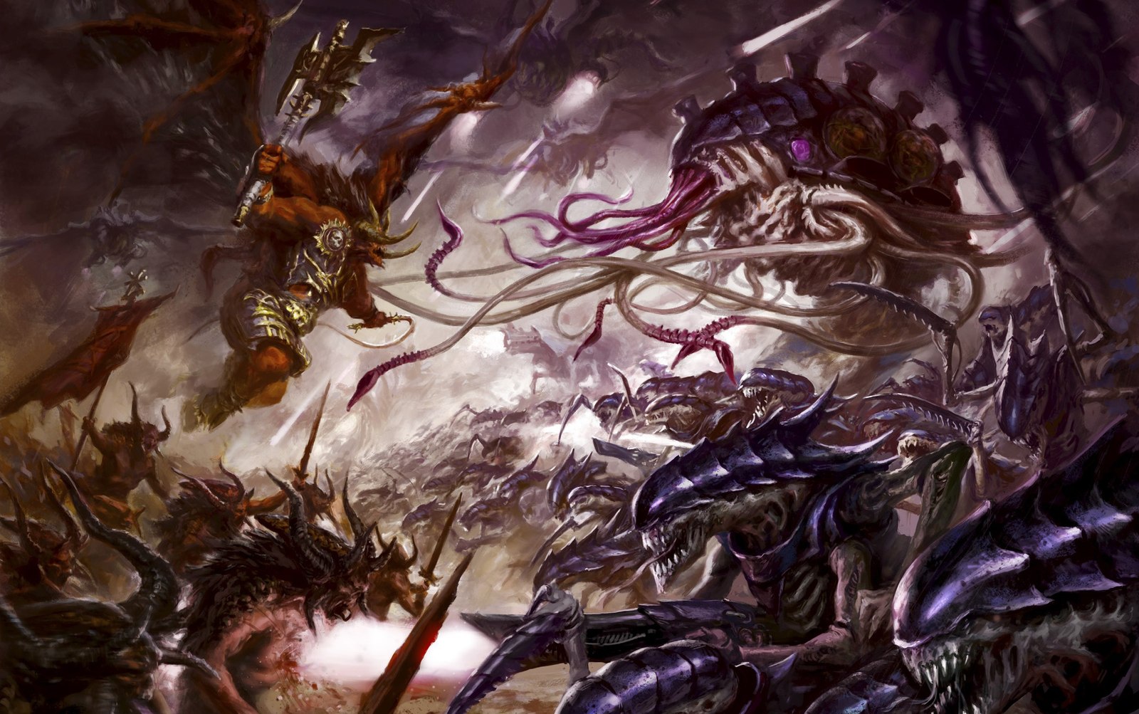 Demons vs Tyranids - Warhammer 40k, Chaos daemons, Tyranids, Wh Art