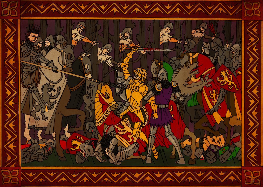 The history of the Seven Kingdoms in illustrations stylized as medieval paintings Author: Sergio Cortes - Game of Thrones, PLIO, Westeros, Seven Kingdoms, , , , Art, Longpost