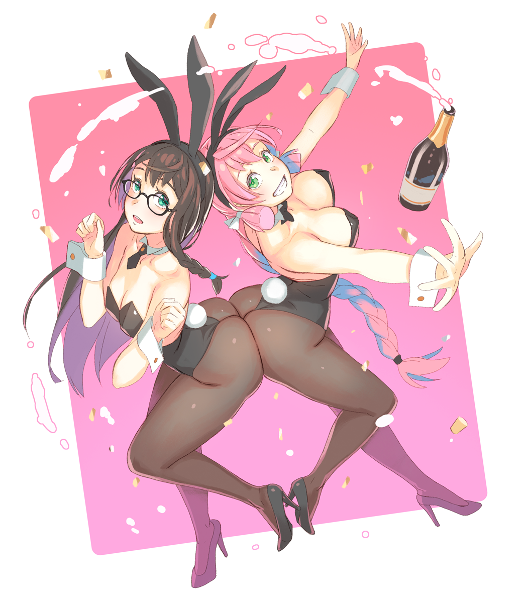 Akashi & Ooyodo - Kantai Collection, Ooyodo, Akashi, Аниме, Anime Art, Bunnysuit