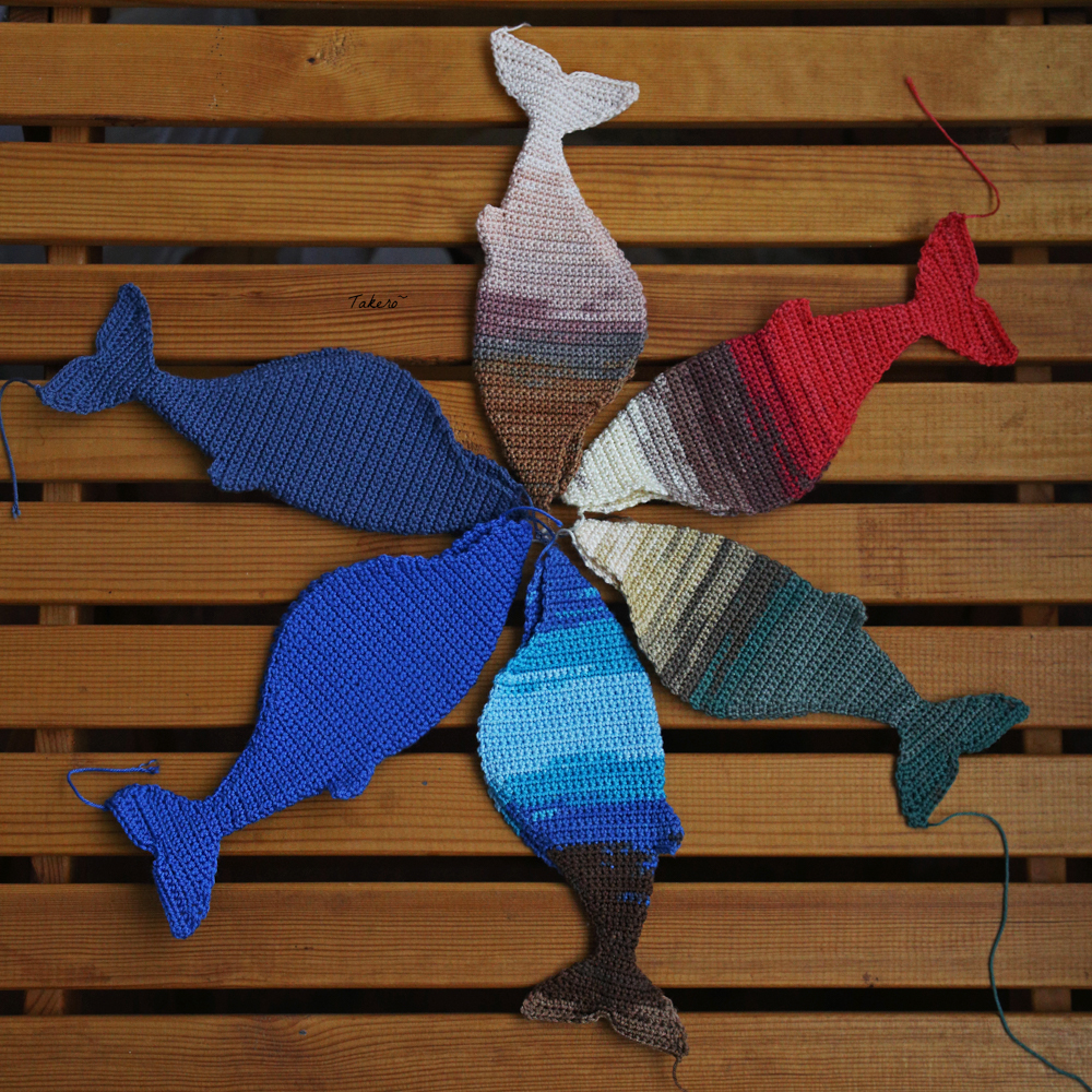A flock of herrings for pikabushniks :) - My, Needlework, Knitting, Crochet, Whale, Takero, Longpost, Needlework without process