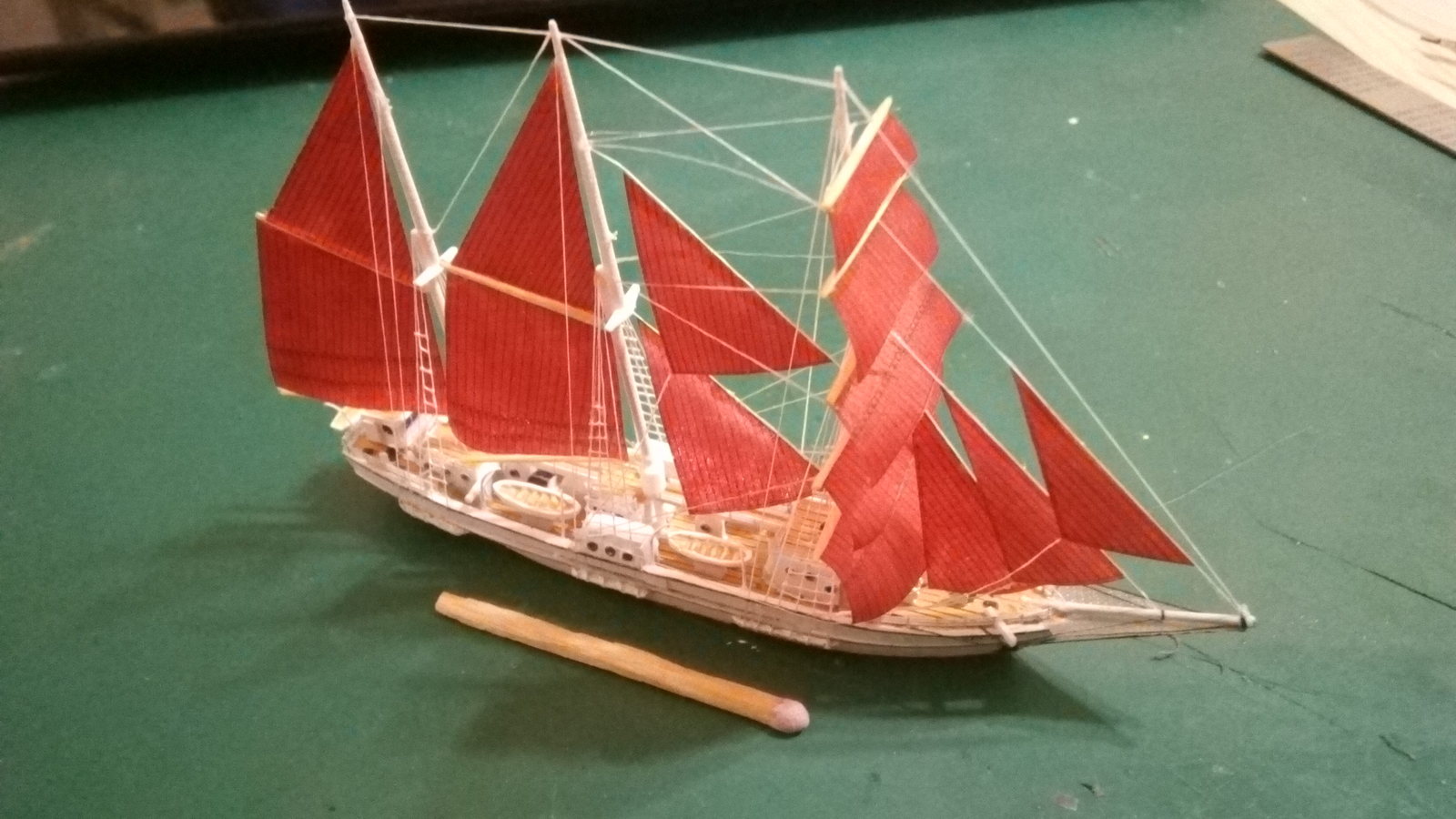 Scarlet sails, barquentine SECRET in a bottle - My, Ship in a bottle, Scarlet Sails, Models, Souvenirs, Presents, Hobby, Handmade, , Longpost