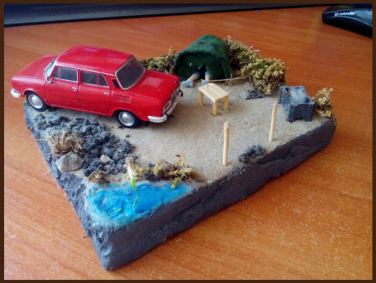 My first diorama - My, Diorama, Stand modeling, Nature, Scale, Auto, 1:43, Fiat, Modeling