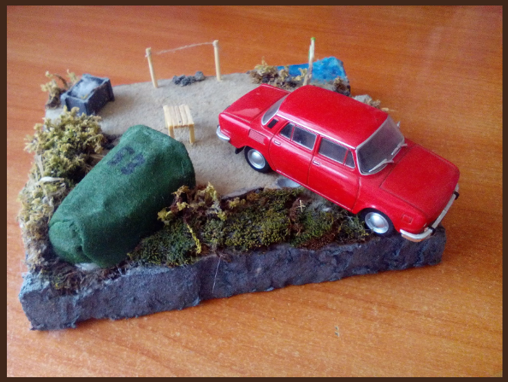 My first diorama - My, Diorama, Stand modeling, Nature, Scale, Auto, 1:43, Fiat, Modeling