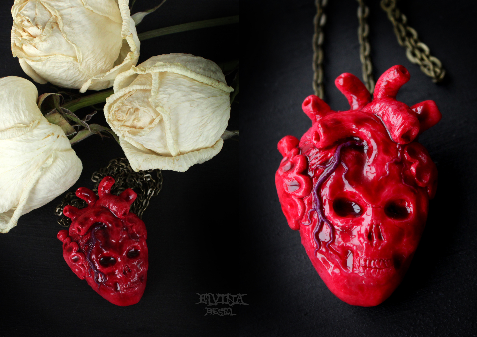 7 deadly sins - My, Polymer clay, The seven deadly sins, , Anatomy, Heart, Pendant, Longpost