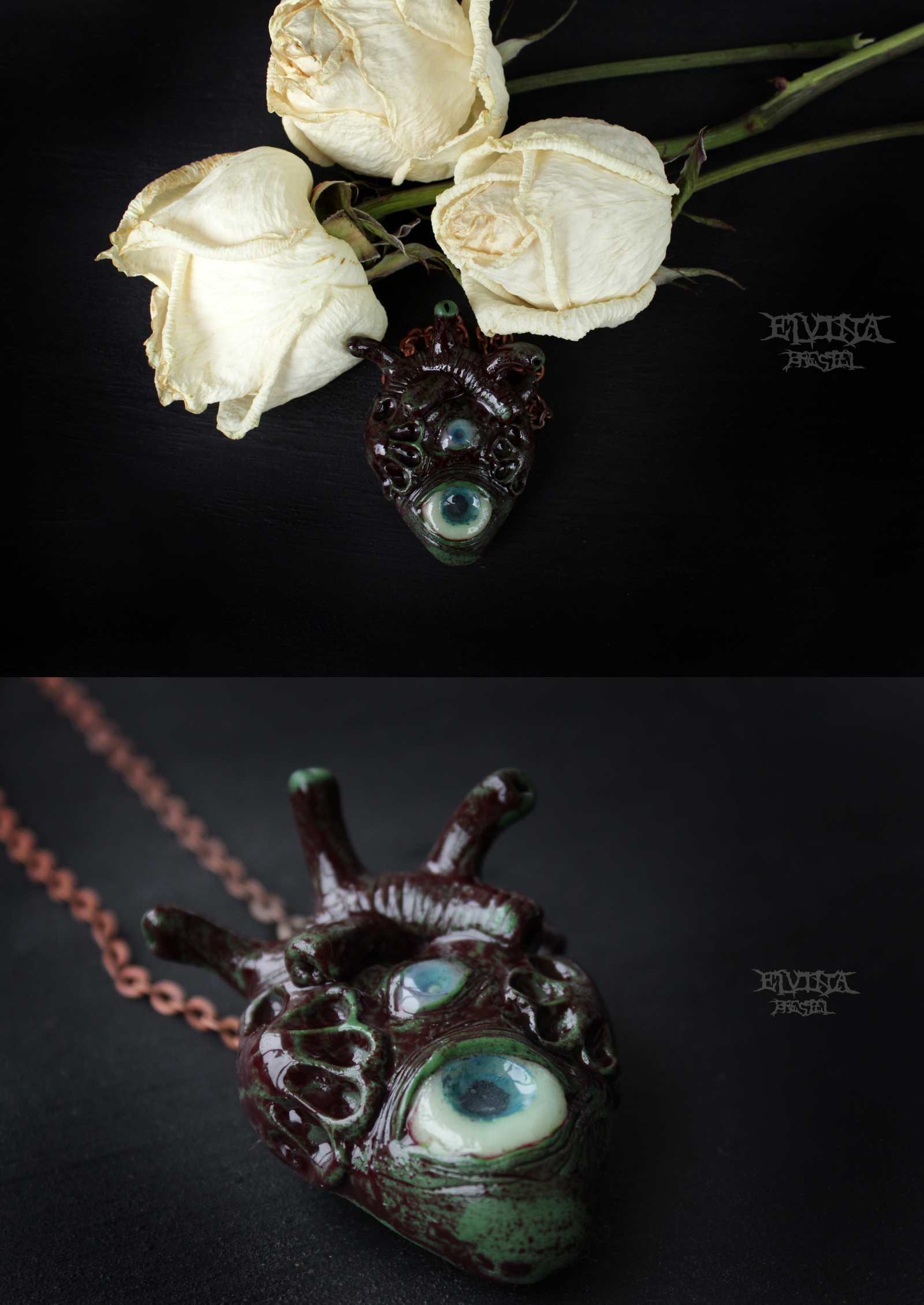 7 deadly sins - My, Polymer clay, The seven deadly sins, , Anatomy, Heart, Pendant, Longpost