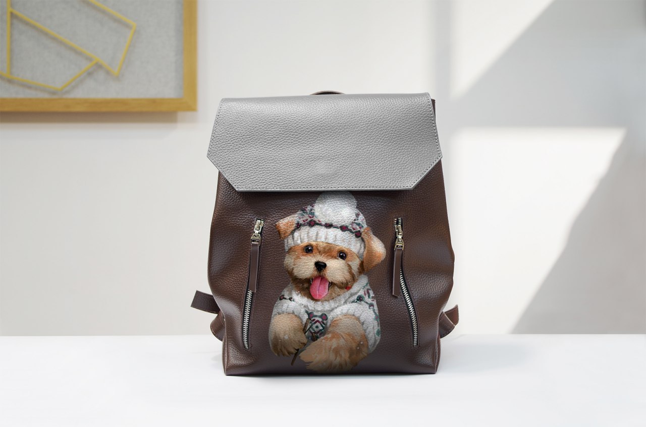 Backpacks with drawings - My, Needlework without process, Backpack, Handmade, Dog lovers, Dog, Acrylic, , Longpost