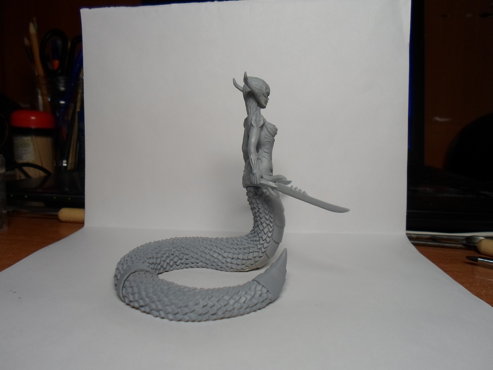 Finished the same naga, well, a little valkyries :) - My, Valkyrie, Valkyrie, Naked, , Miniature, Figurines, Hobby, Needlework without process, Longpost