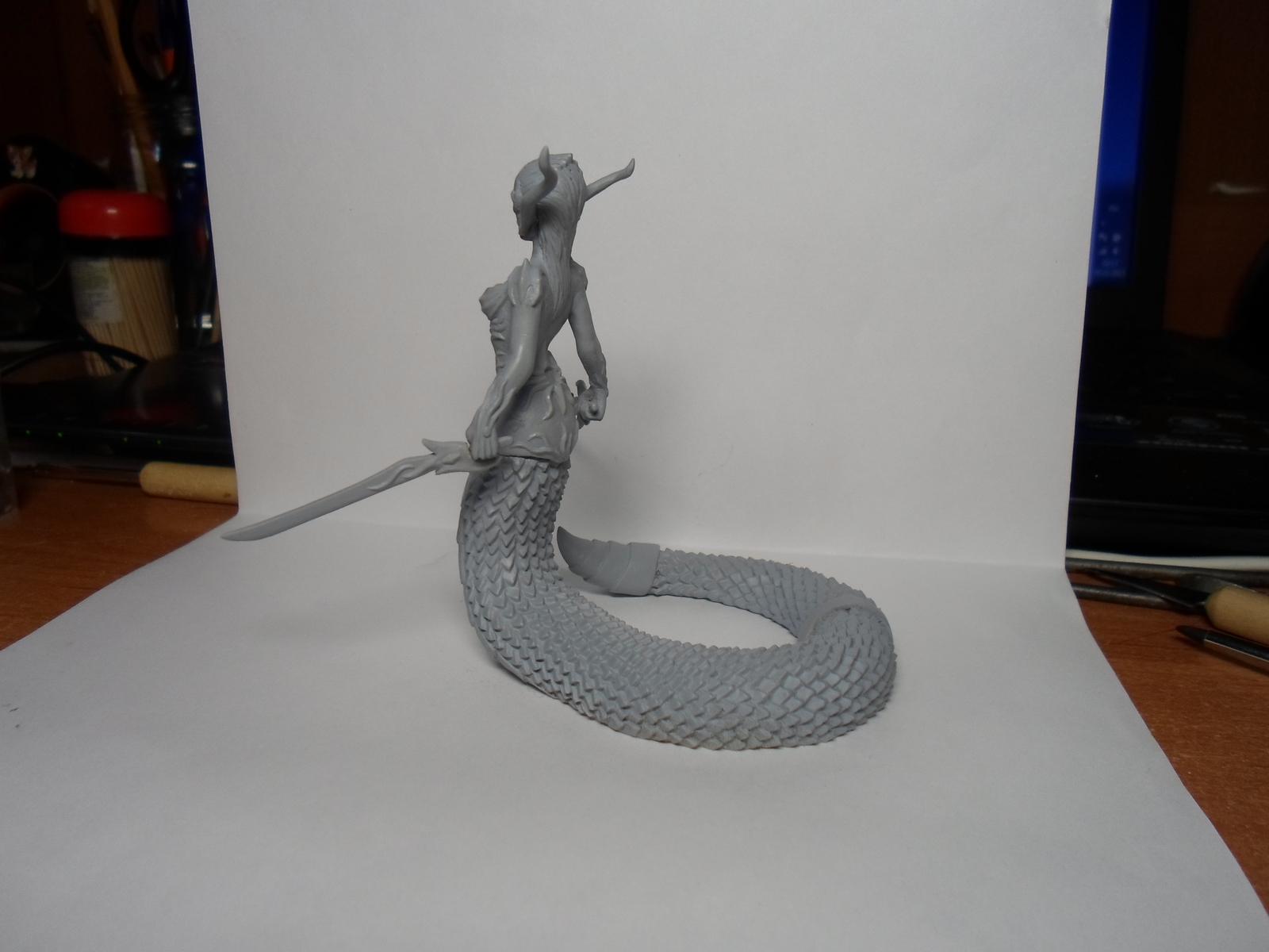 Finished the same naga, well, a little valkyries :) - My, Valkyrie, Valkyrie, Naked, , Miniature, Figurines, Hobby, Needlework without process, Longpost