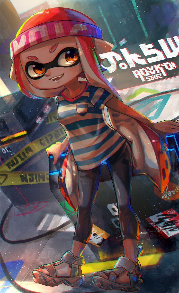 Zink: She was waiting for you - Splatoon, Woomy, Инклинги, Арт, Hizake