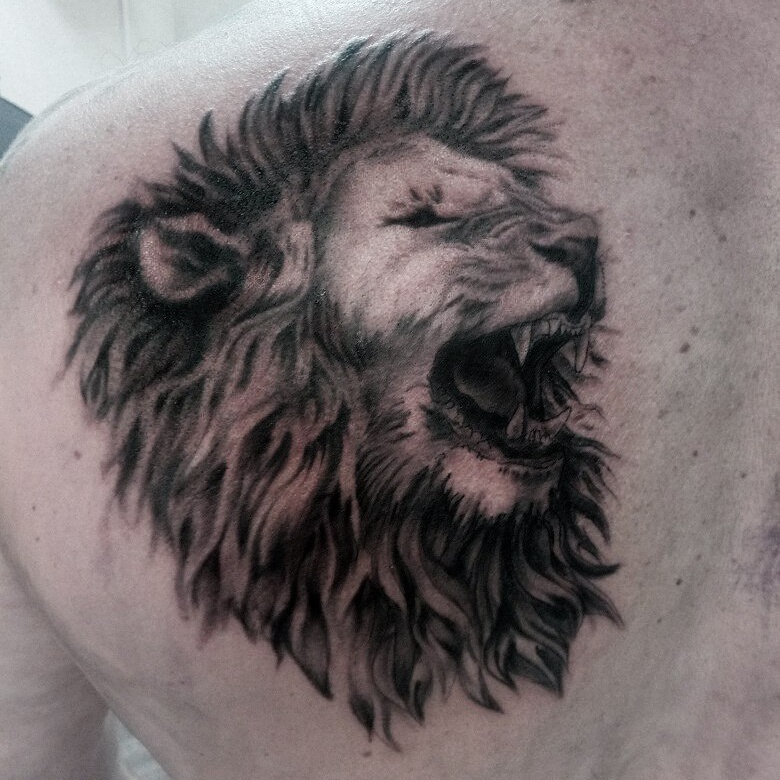 The second attempt at writing in realism. - My, Tattoo, a lion