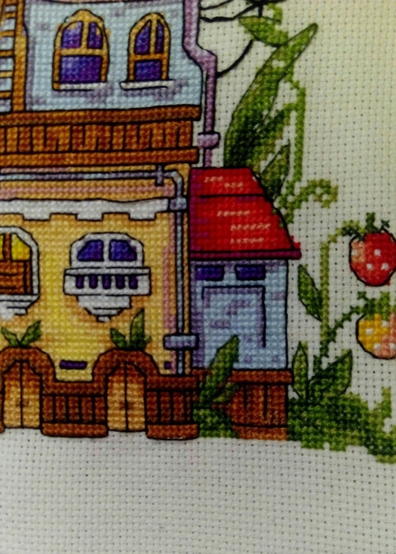 Summer house - My, Embroidery, Cross-stitch, Embroidery and needlework, Needlework, Handmade, Needlework without process, Longpost