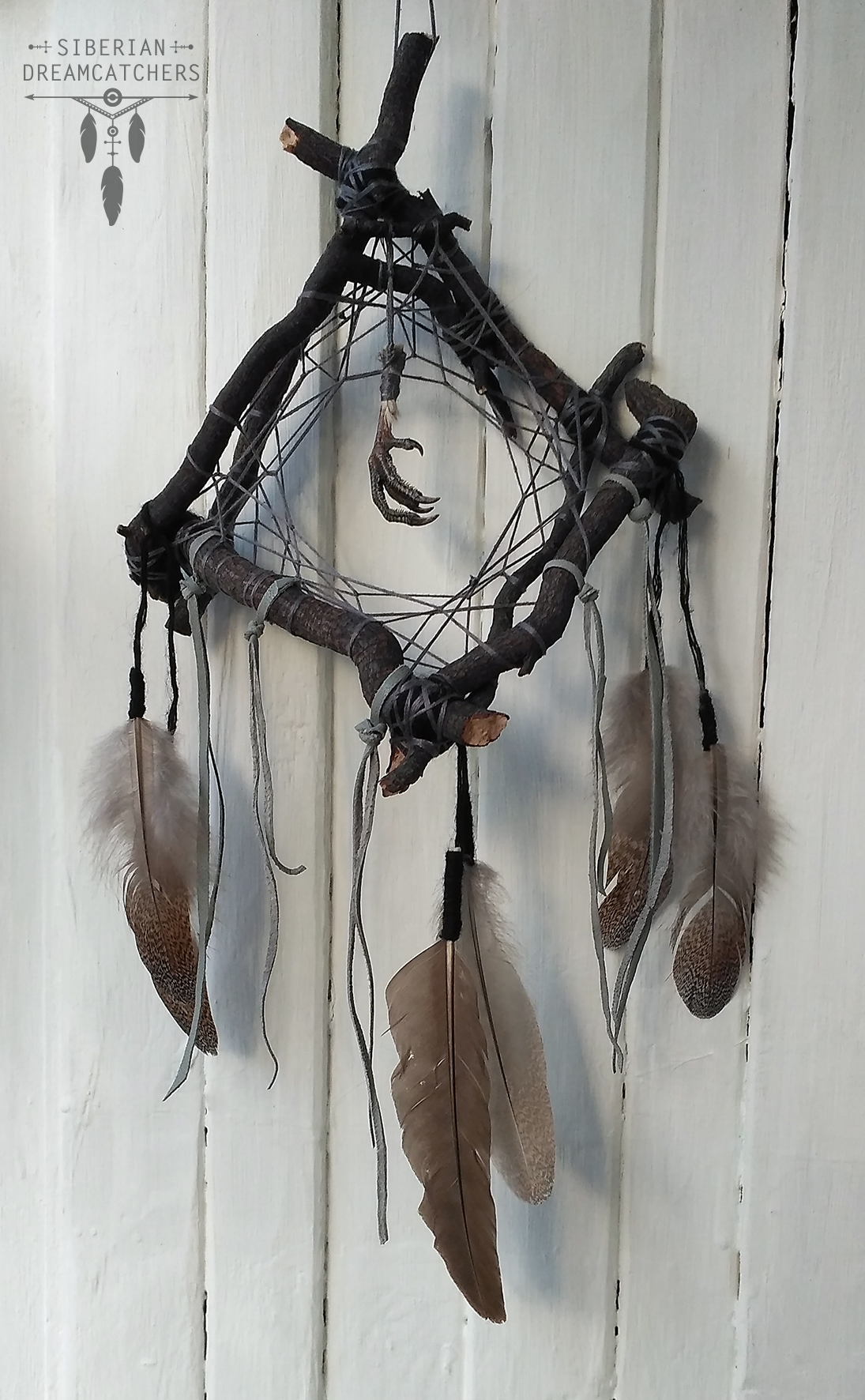 Dreamcatchers made from tree roots with capercaillie and raven feathers, quartz brushes and leather cords - My, Dreamcatcher, My, Friday tag is mine, Needlework without process, Longpost