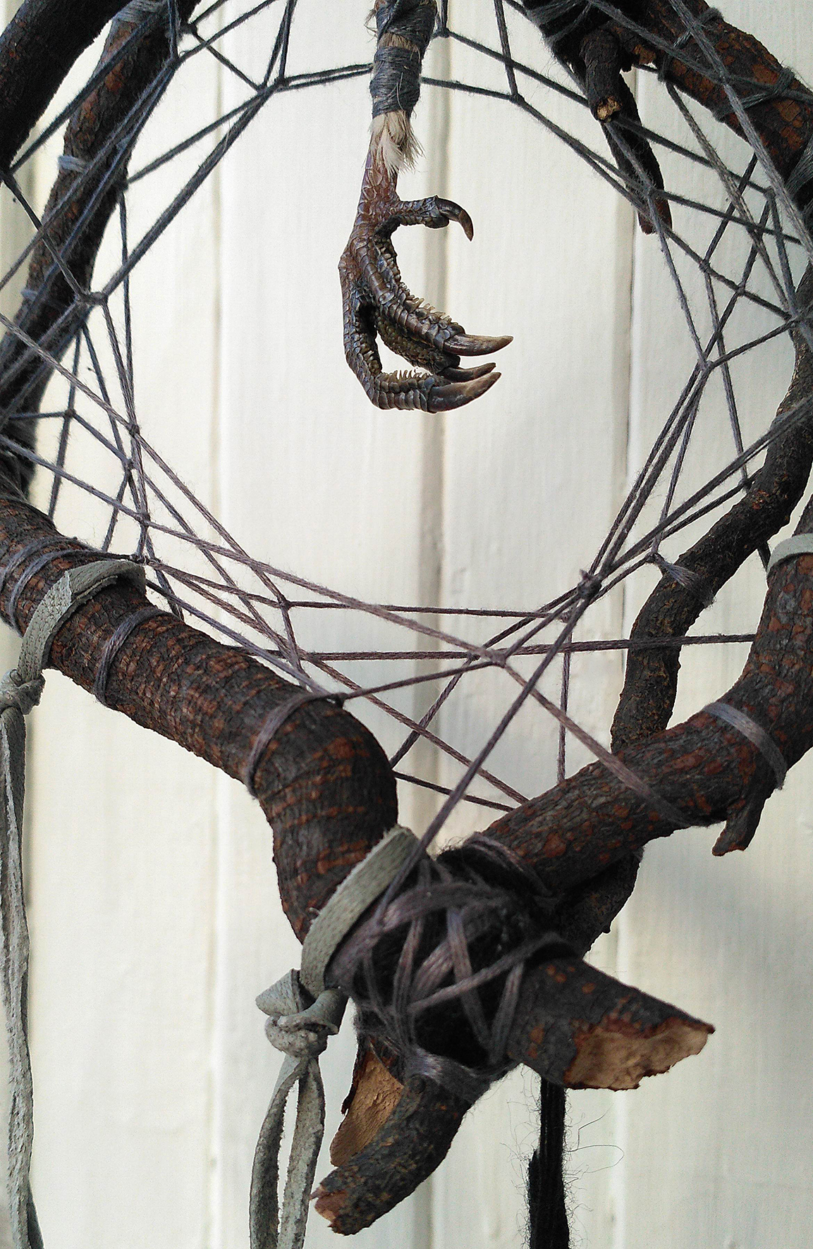 Dreamcatchers made from tree roots with capercaillie and raven feathers, quartz brushes and leather cords - My, Dreamcatcher, My, Friday tag is mine, Needlework without process, Longpost