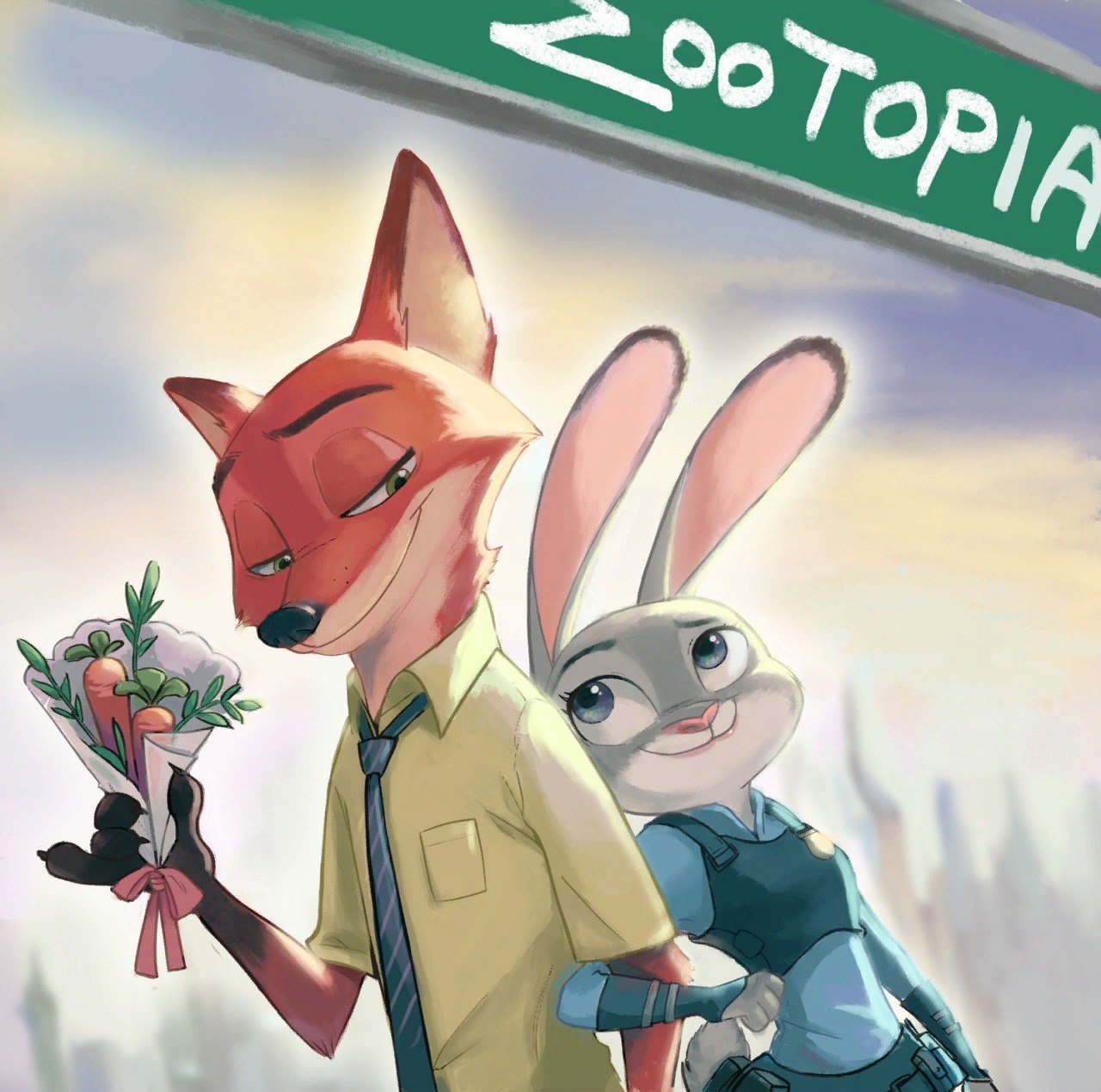 Well, what are you looking at? Dari! - Zootopia, Zootopia, Nick wilde, Judy hopps, Art, Fan art, Darling, Favorite