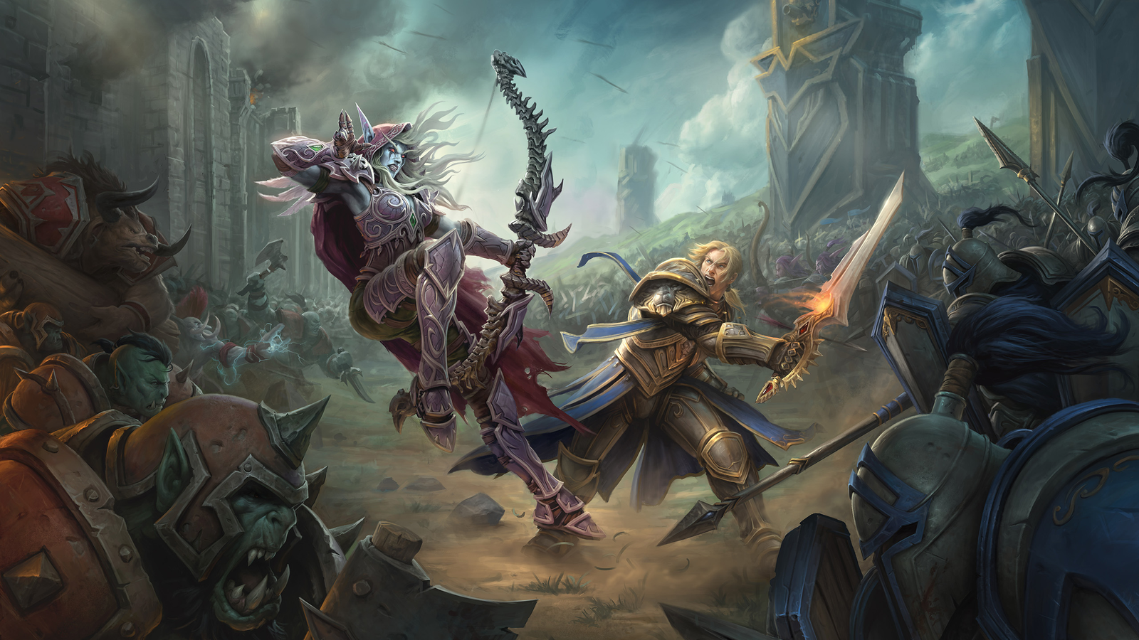 Battle for Azeroth - Art, Images, World of warcraft, Blizzard, Battle for Azeroth, Sylvanas Windrunner, Anduin Rinn