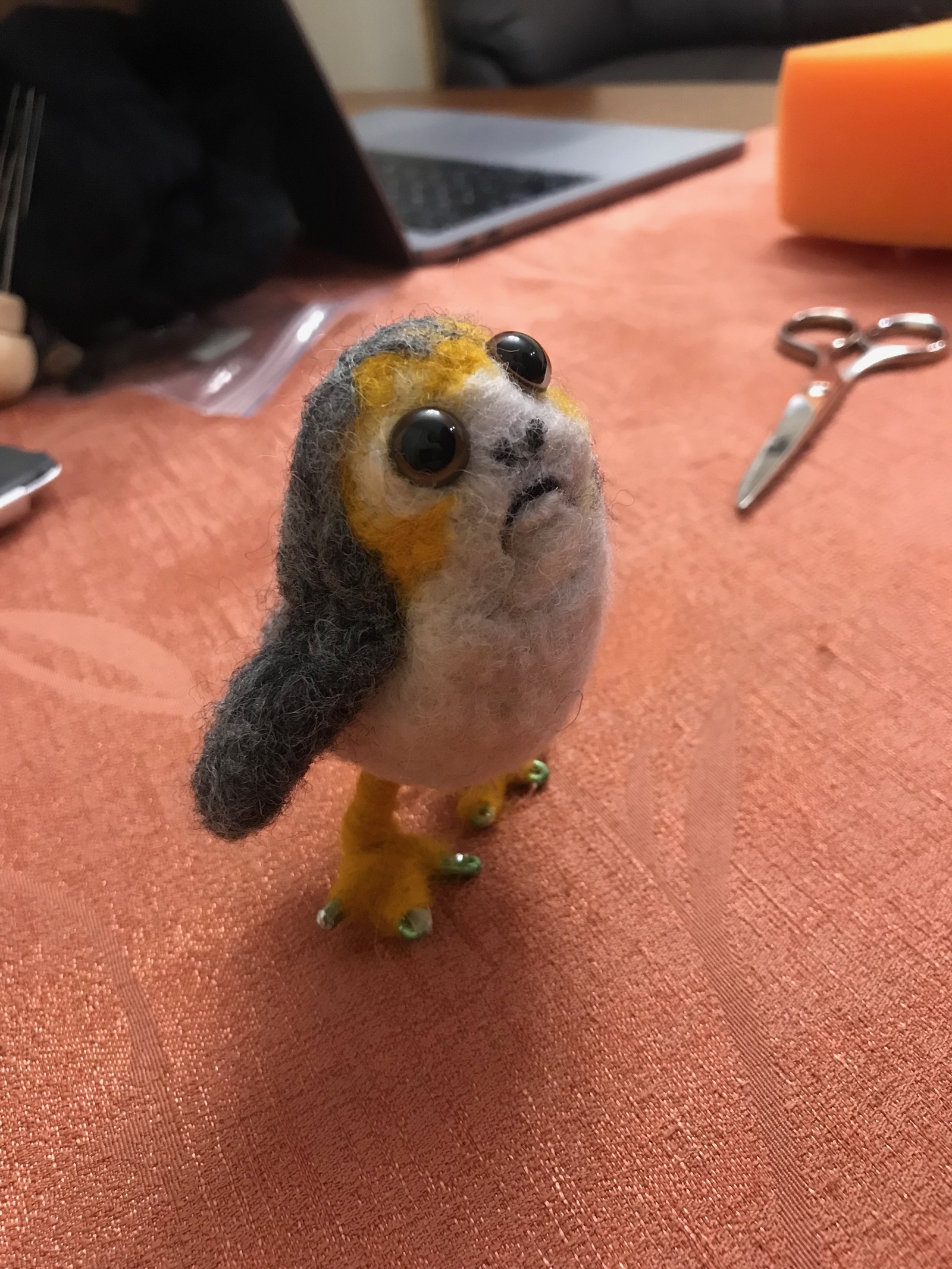 How I gave a girl a porg - My, Longpost, Dry felting, Presents, Porgy, Star Wars