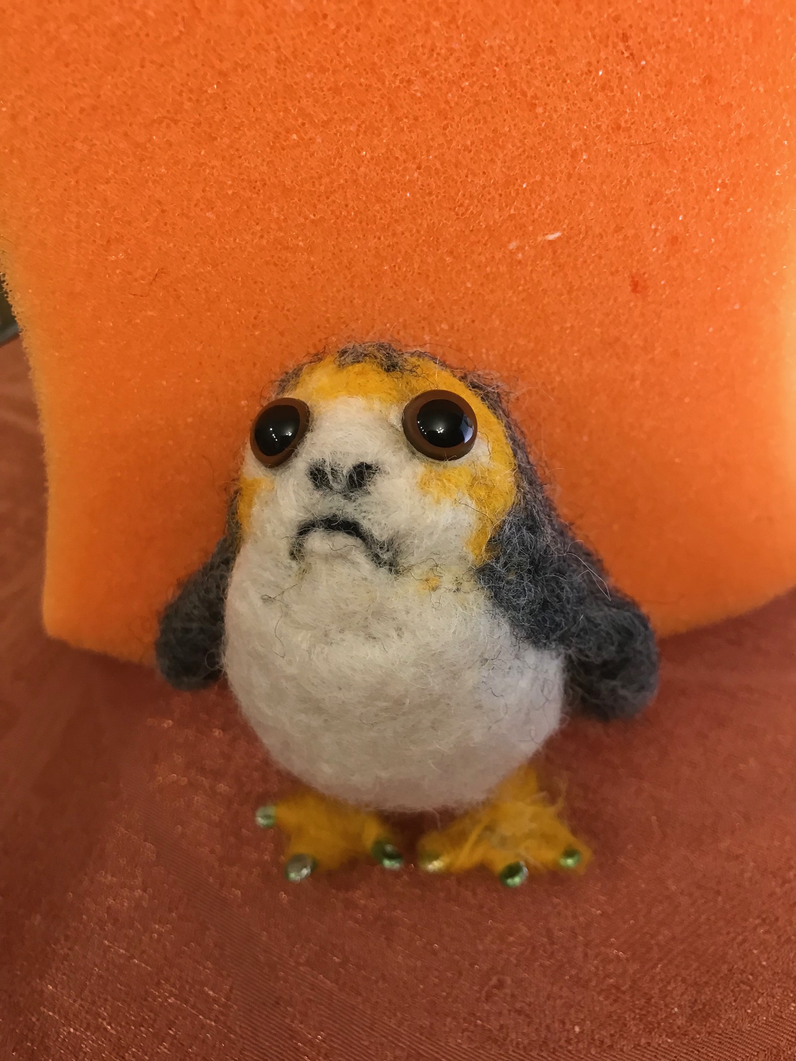 How I gave a girl a porg - My, Longpost, Dry felting, Presents, Porgy, Star Wars