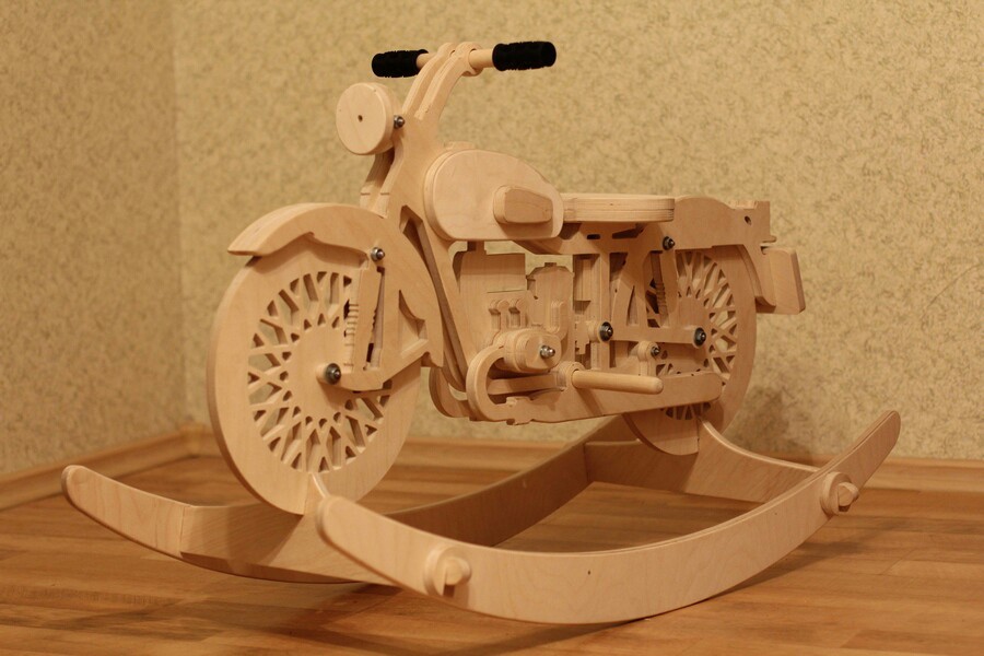 Gift for godchildren. Motorcycle rocking chair Ural. - My, Moto, Ural motorcycle, Mothers and children, Child's world, Children, Development, Woodworking, Parents and children, Longpost