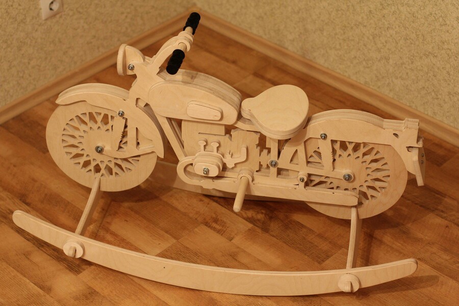 Gift for godchildren. Motorcycle rocking chair Ural. - My, Moto, Ural motorcycle, Mothers and children, Child's world, Children, Development, Woodworking, Parents and children, Longpost