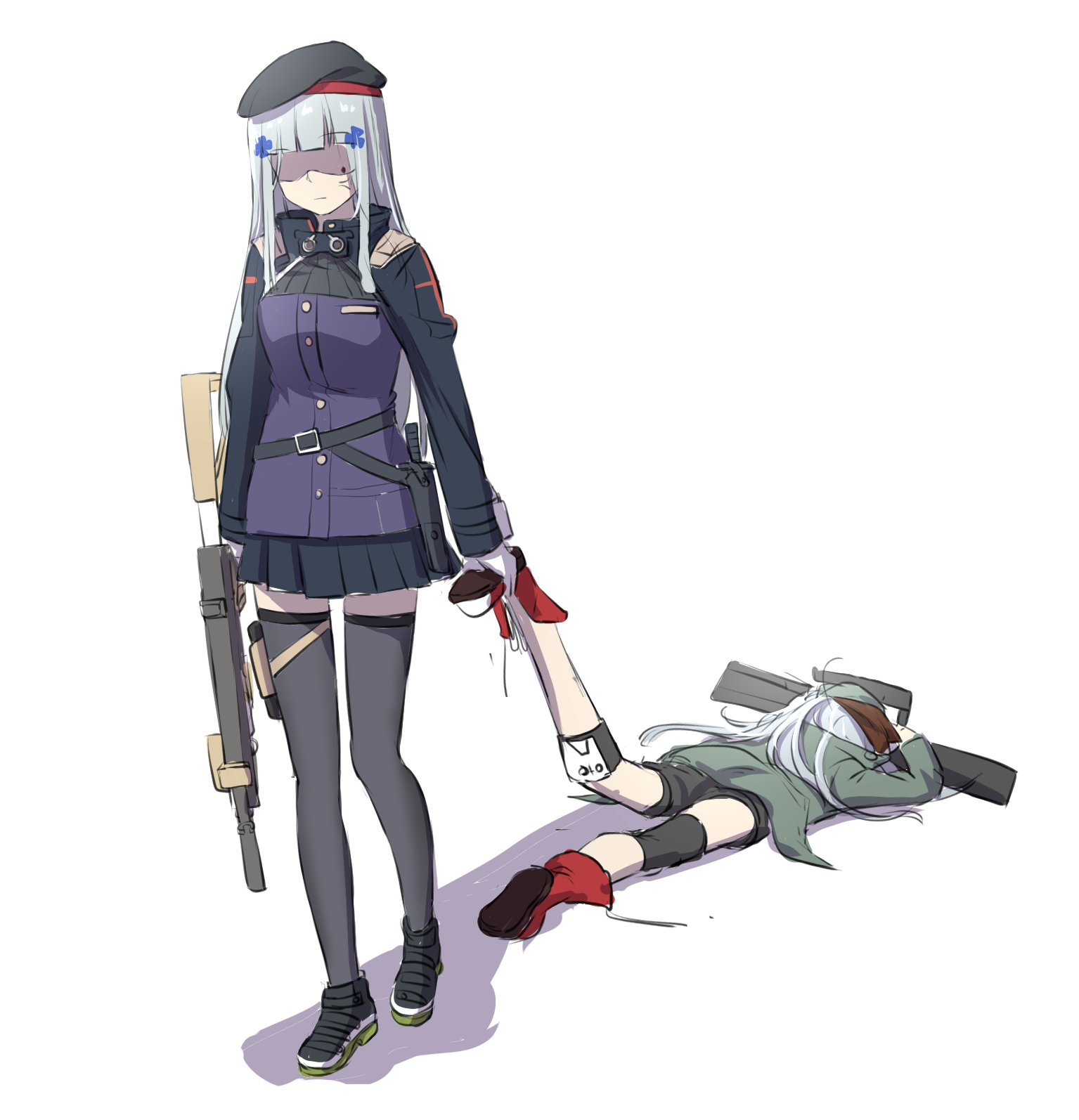 HK416 (Girls' Frontline) - Anime, Art, Anime art, Girls frontline, Hk416, G11, Longpost