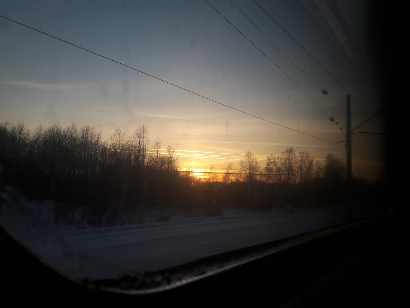 Sunset - My, Sunset, Siberia, A train