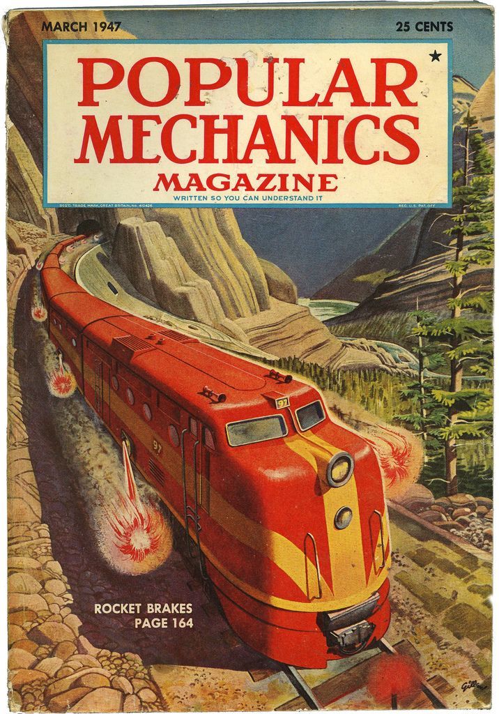 Trains of the future on the covers of magazines of the past - Technics, Retro, Story, Future, Retrofuturism, A train, Magazine, Longpost