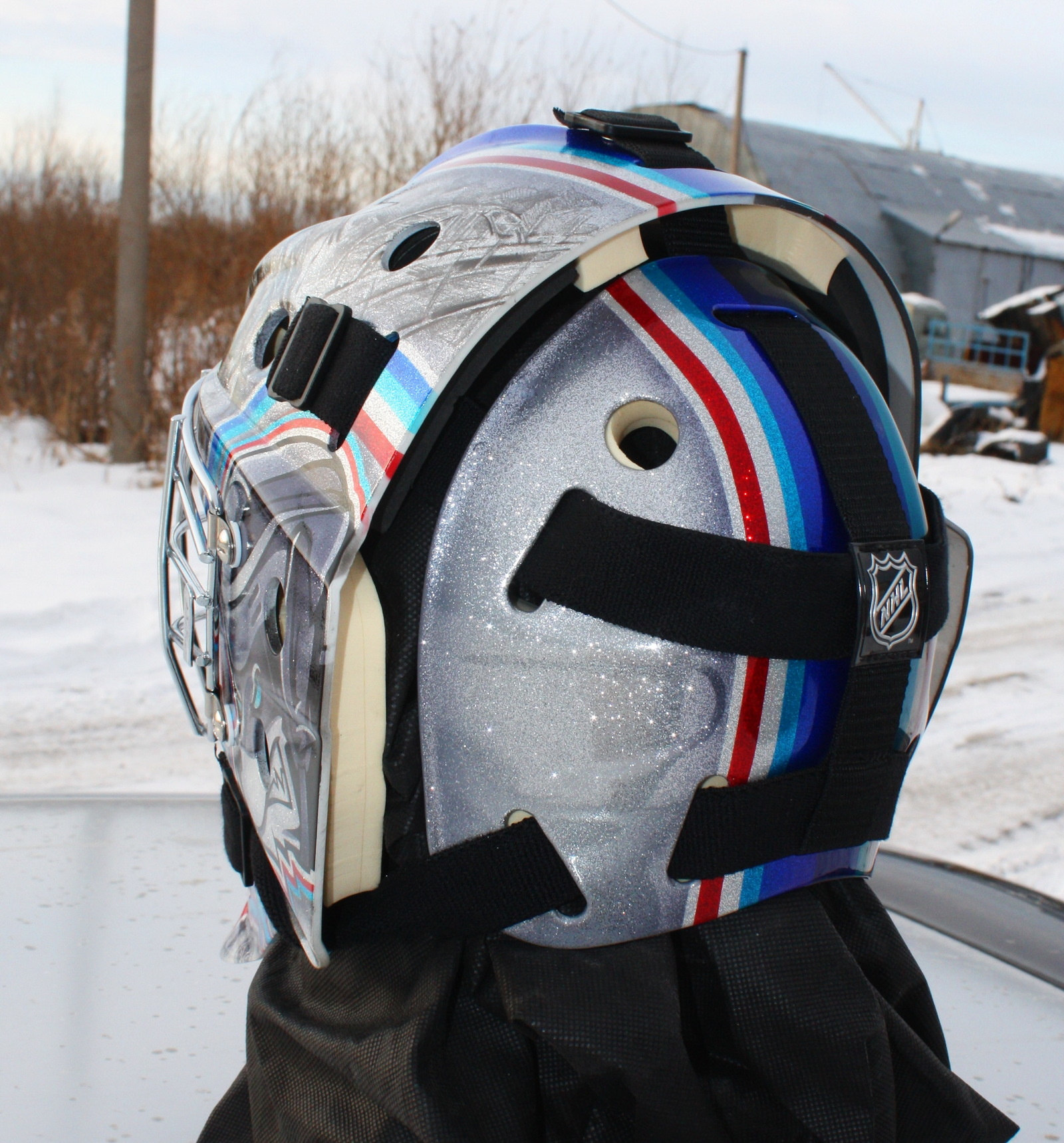 Airbrushing on a hockey helmet for a young goalkeeper from Surgut. - My, Longpost, Art, Images, Airbrushing, Hockey, Tyumen, Bauer