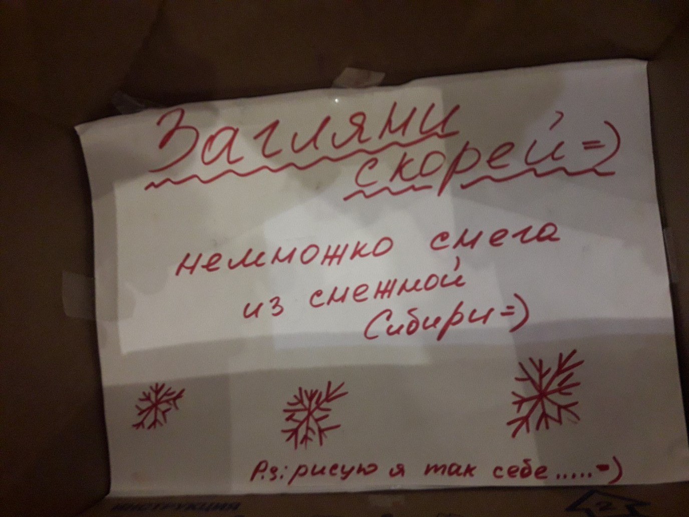 Late Snow Maiden from Tyumen - My, Longpost, Secret Santa, Gift exchange, Milota, Post office, GIF