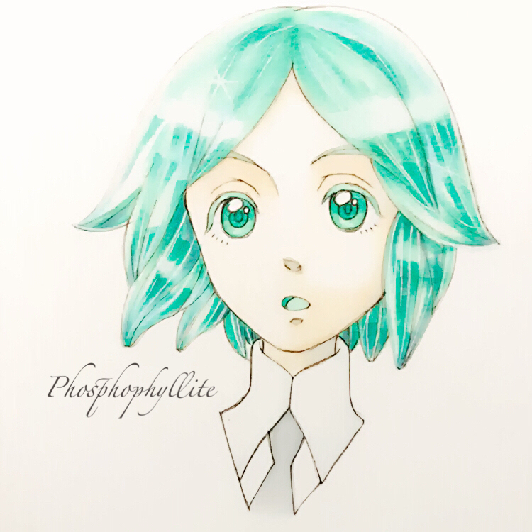 Houseki no kuni - Anime Art, Houseki No Kuni, Phosphophyllite, Yellow Diamond, Cinnabar, Euclase, Аниме, Длиннопост