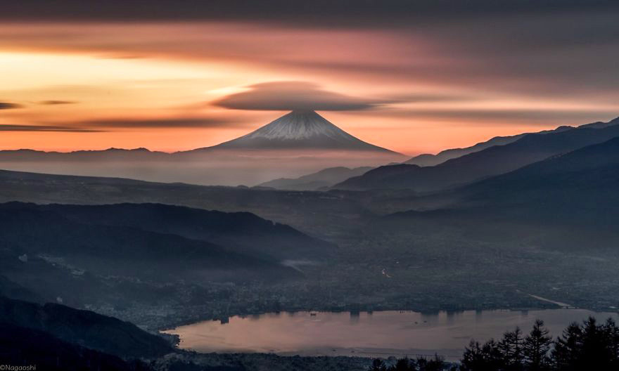 land of the rising sun - Japan, Sunset, Fujiyama, The photo, beauty, Appeasement