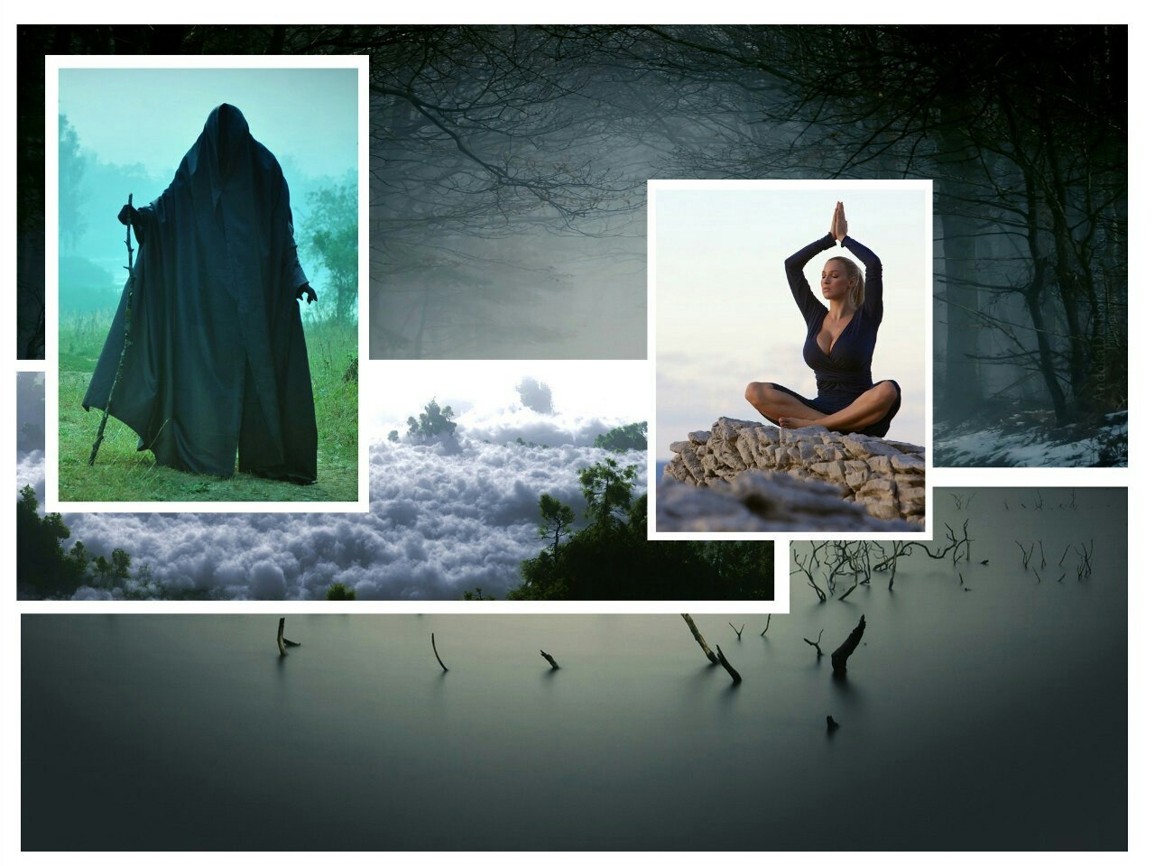 Collage meditation - My, Photoshop master, The photo, Beautiful girl, Collage