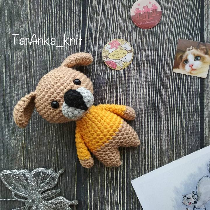 Doggie - My, Knitting, Crochet, Amigurumi, Knitted toys, Dog, , Longpost