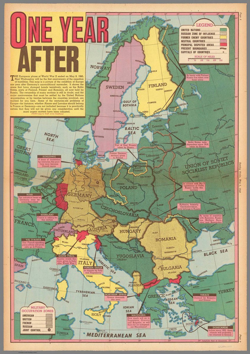 Карта европы 1946