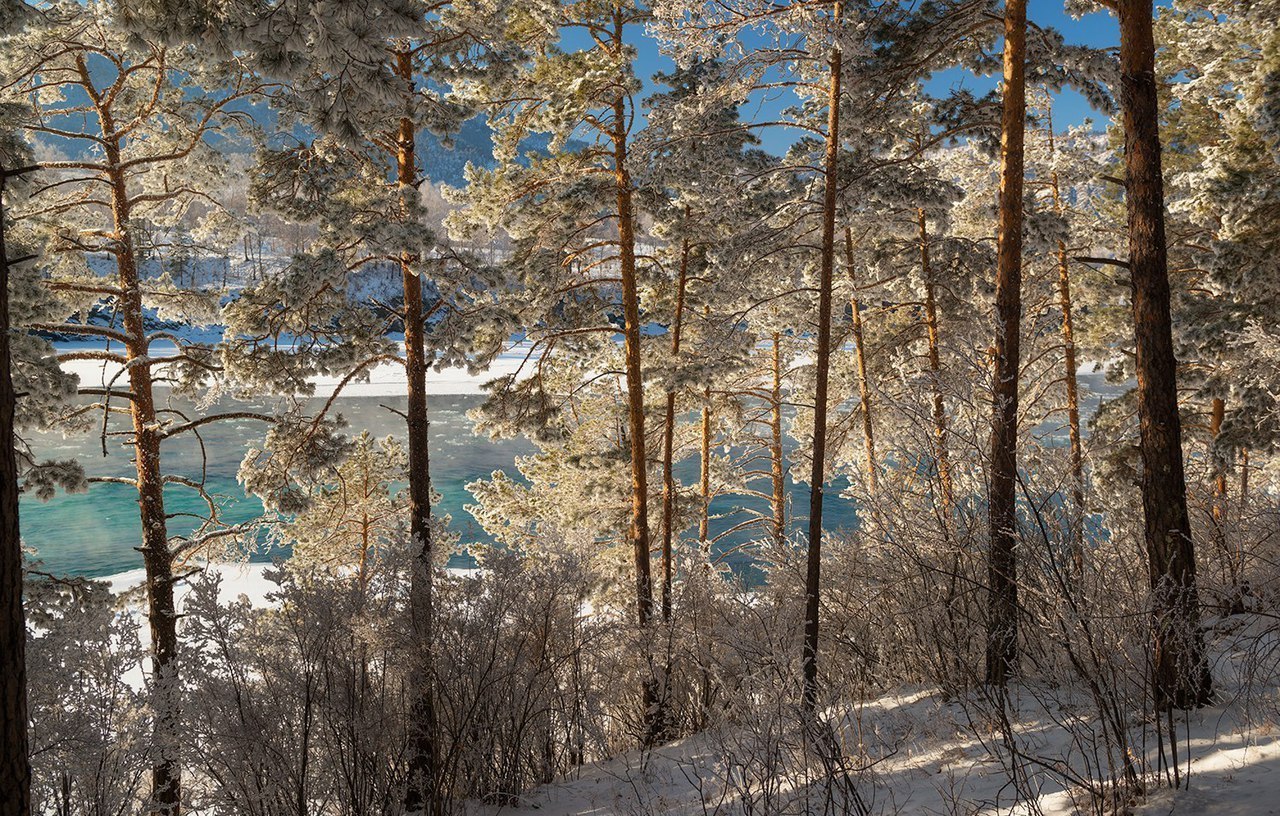 Turquoise Katun, Altai Mountains - Altai, Mountain Altai, Katun, Winter, Nature, Longpost, Altai Republic