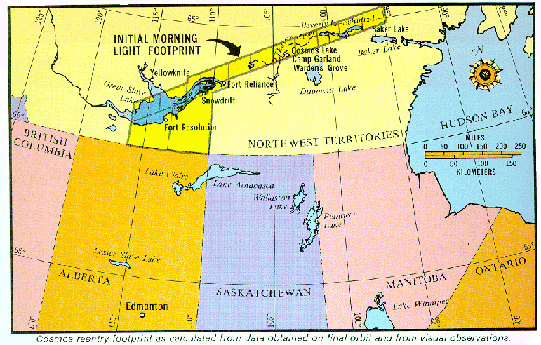 Debris from Soviet satellites fell on the USA and Canada - My, Space, Satellites, Spaceship, NASA, Radiation, Crash, Rocket, Longpost, Old photo, Flight