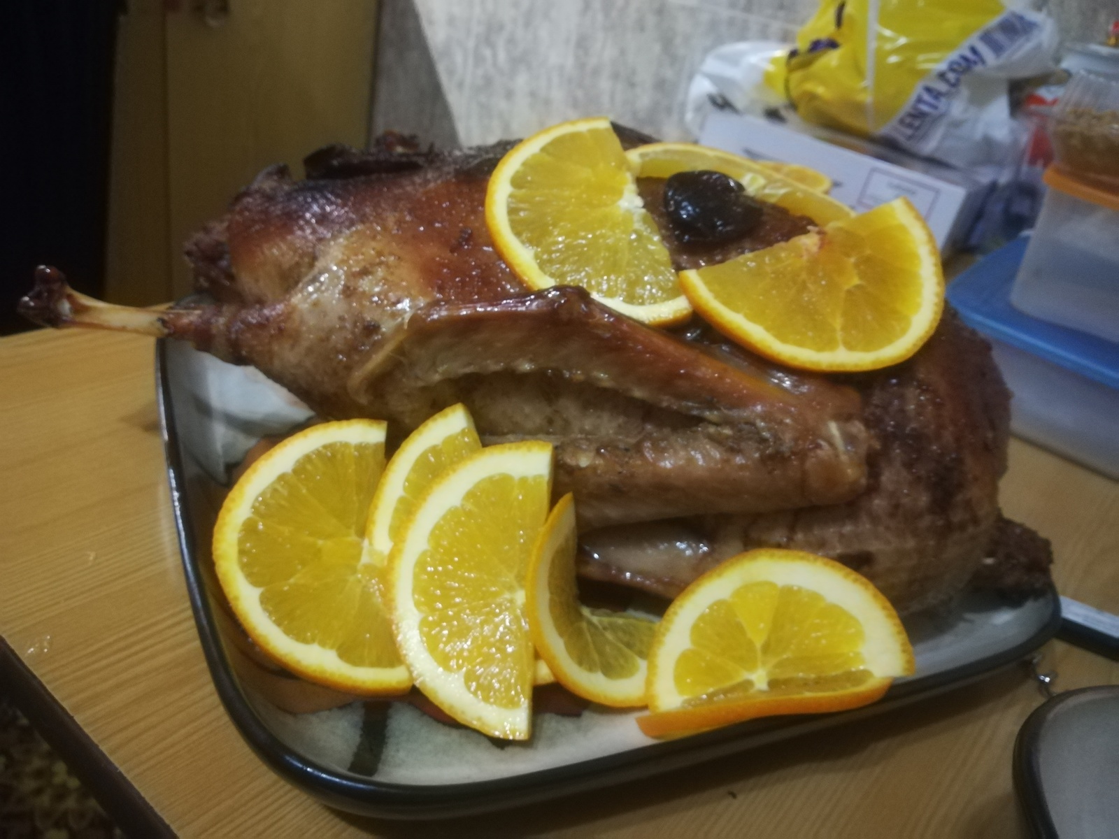 Recipe number 5. Baked goose in honey-cognac glaze. - My, Kitchen, Longpost, Text, Recipe, Yummy, Food, Trial