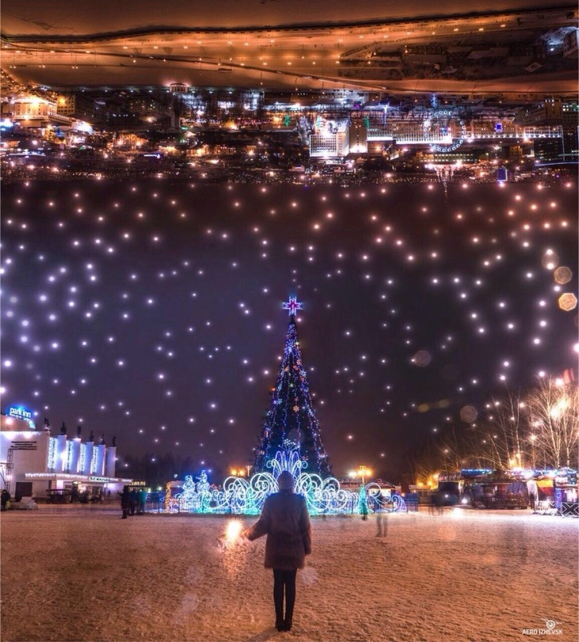 Festive Izhevsk - My, Izhevsk, Night city, Winter