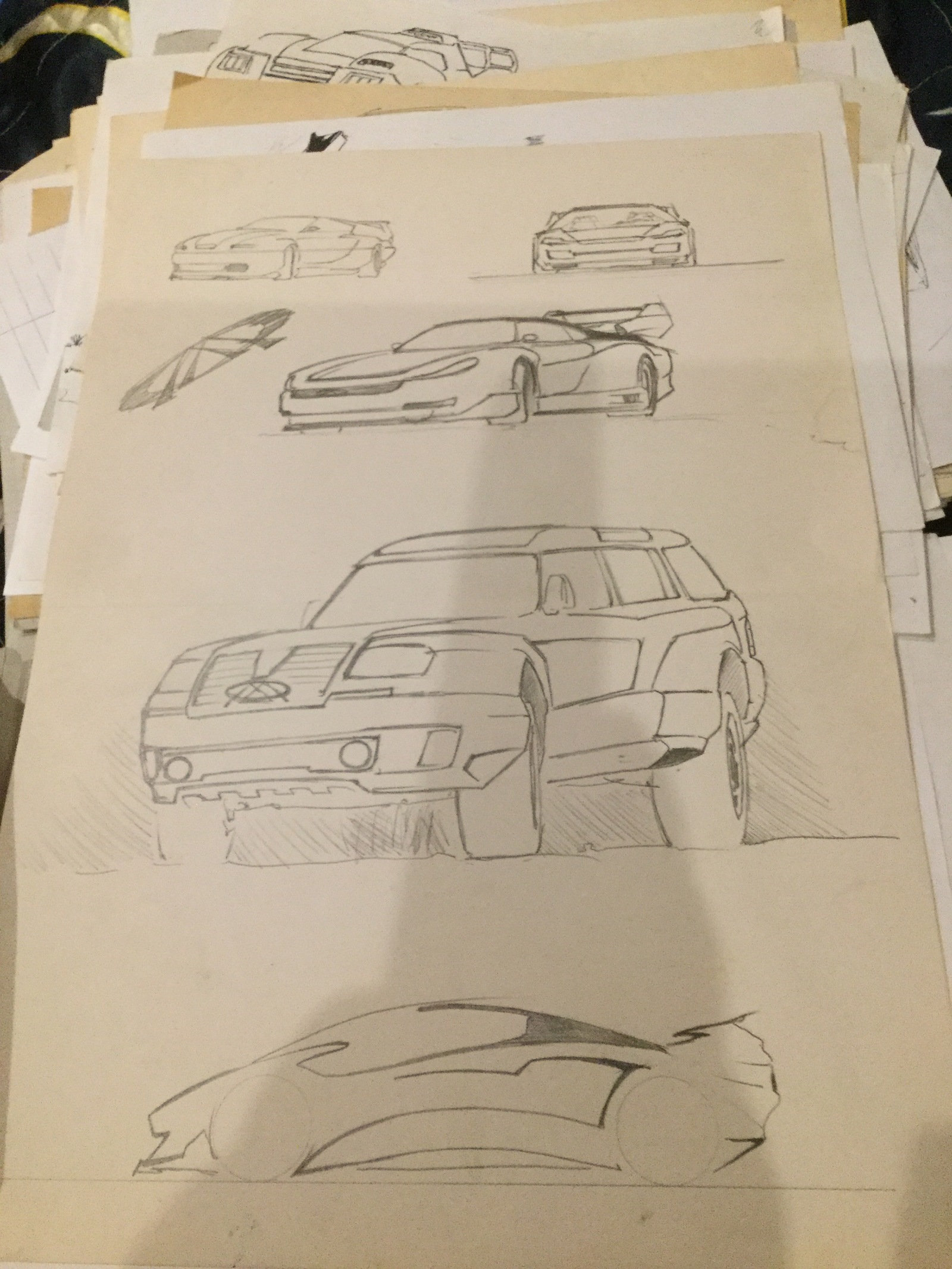 Youthful sketches of a failed designer - My, Pencil drawing, Design, Car, Found, Error, Copyright, My, Longpost