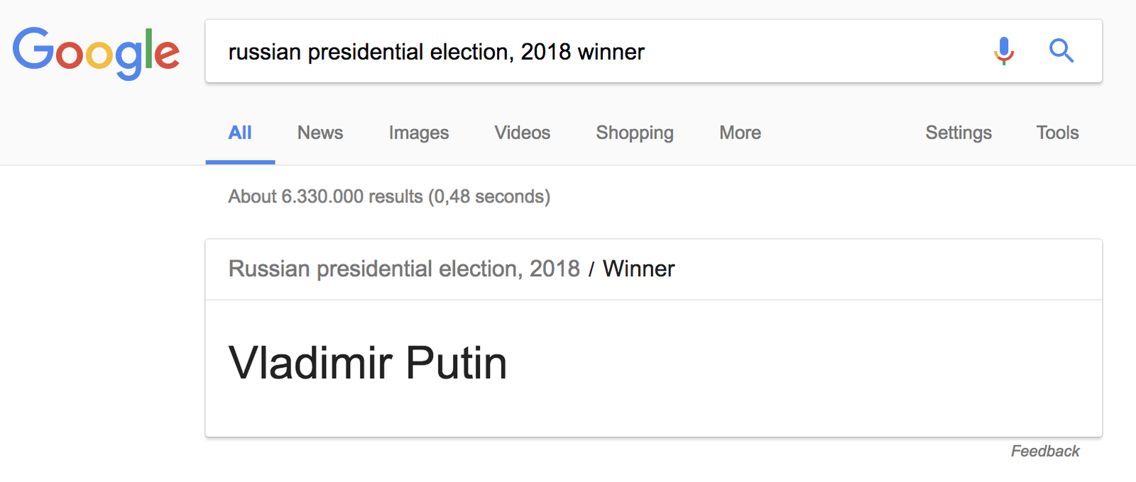 Google knows something - Google, Vladimir Putin, Politics, Elections, Elections 2018