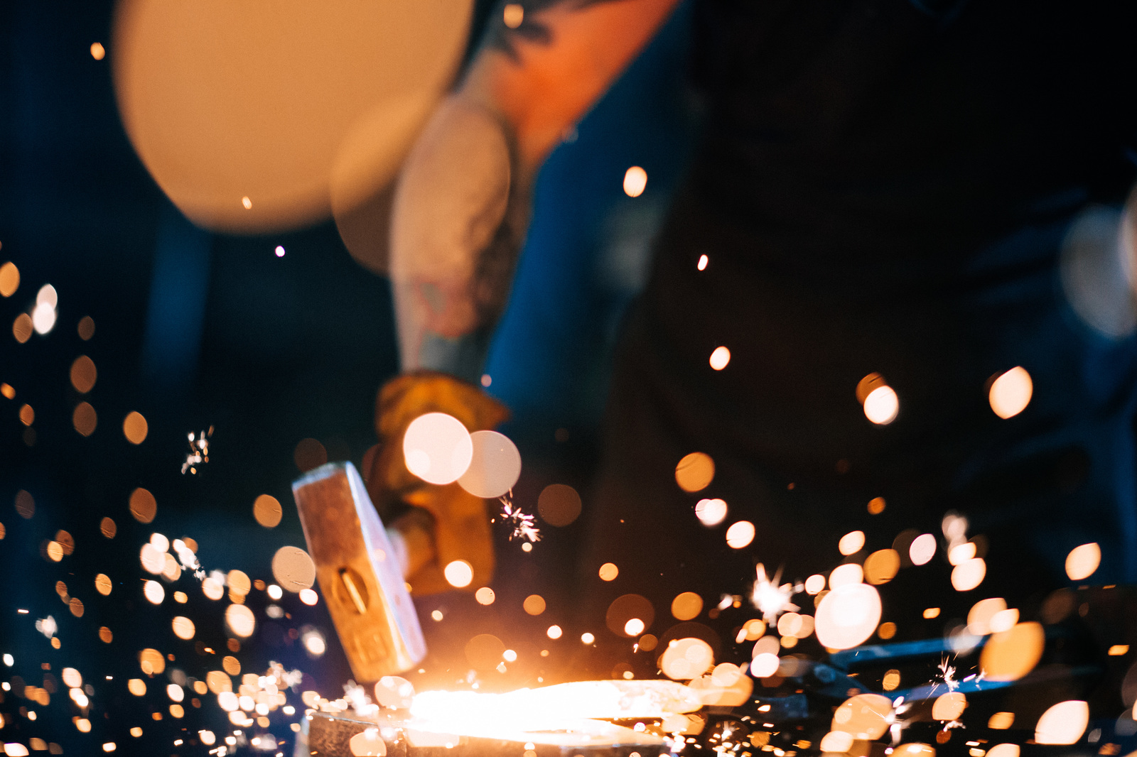 Blacksmith - My, Forge, Canon 5D, Sparks, The photo, Handmade, Longpost