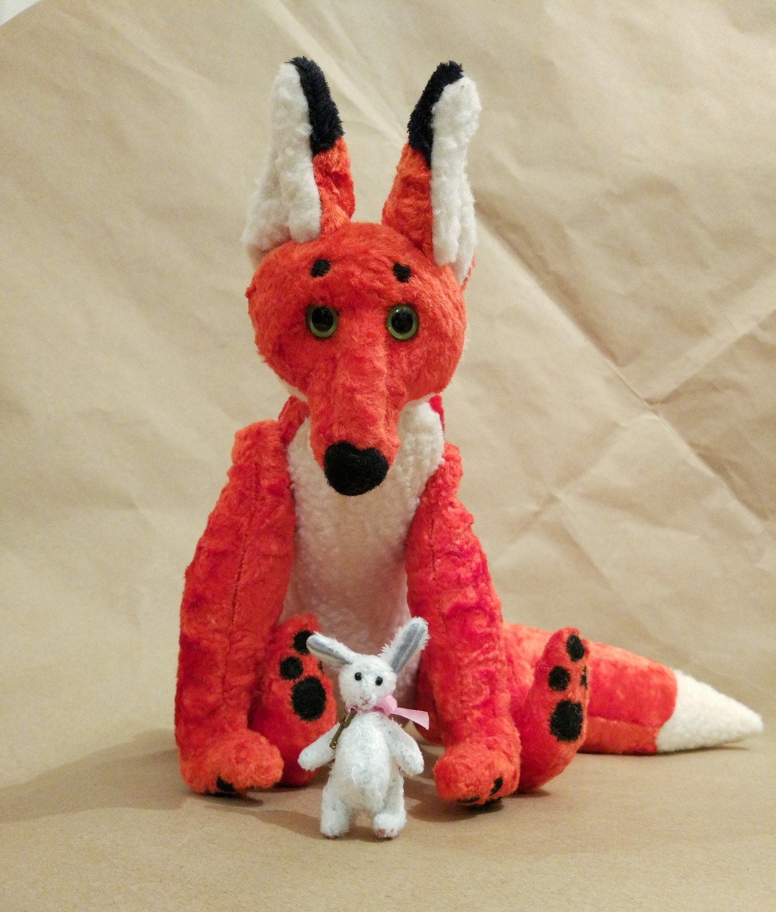 Scarlet Fox - My, Needlework without process, Fox, Author's toy, Animals, I share, Handmade, Longpost