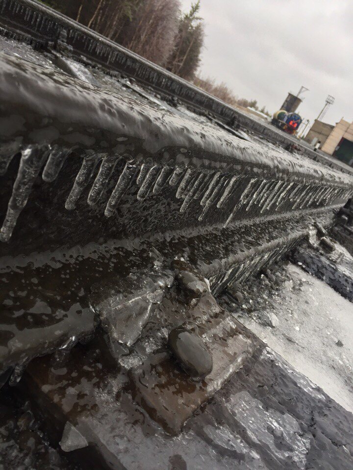 On knurled - My, Russian Railways, Driver, Ice 9, Winter, Rails, Rime