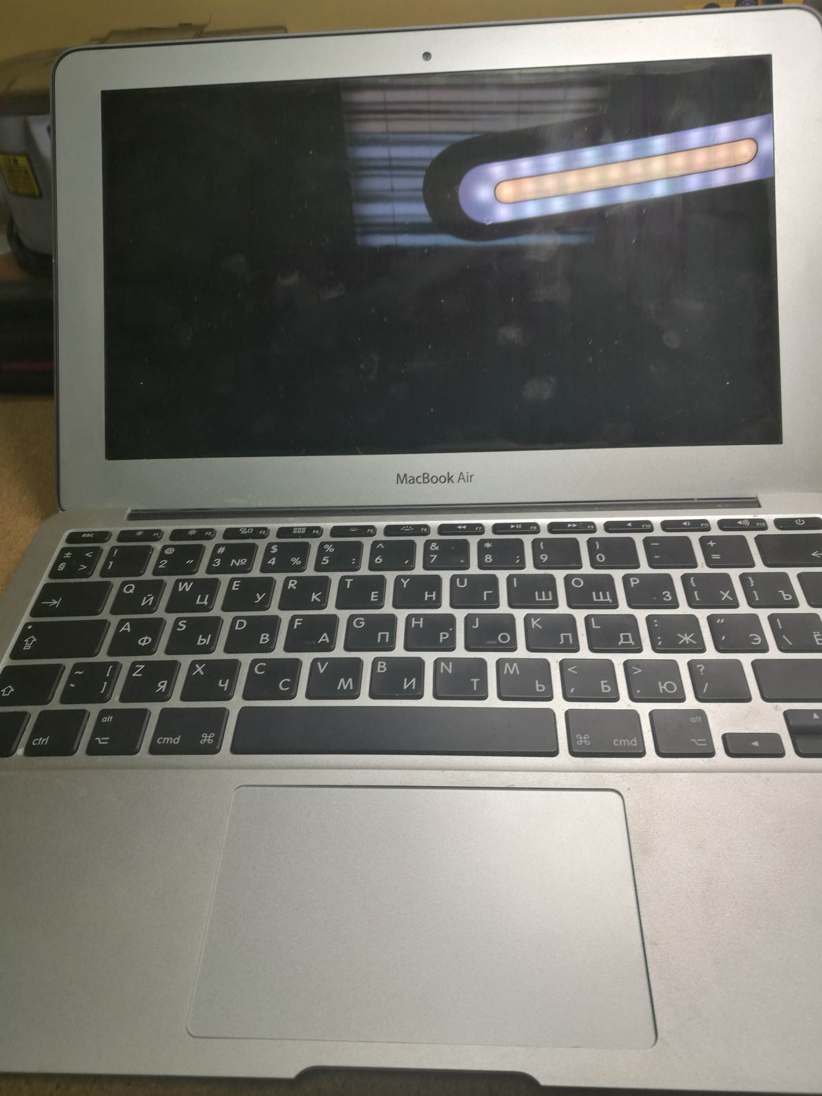 Macbook air 2011 (11) Nothing to step on apples (Battery and matrix replacement) - My, , came, Longpost