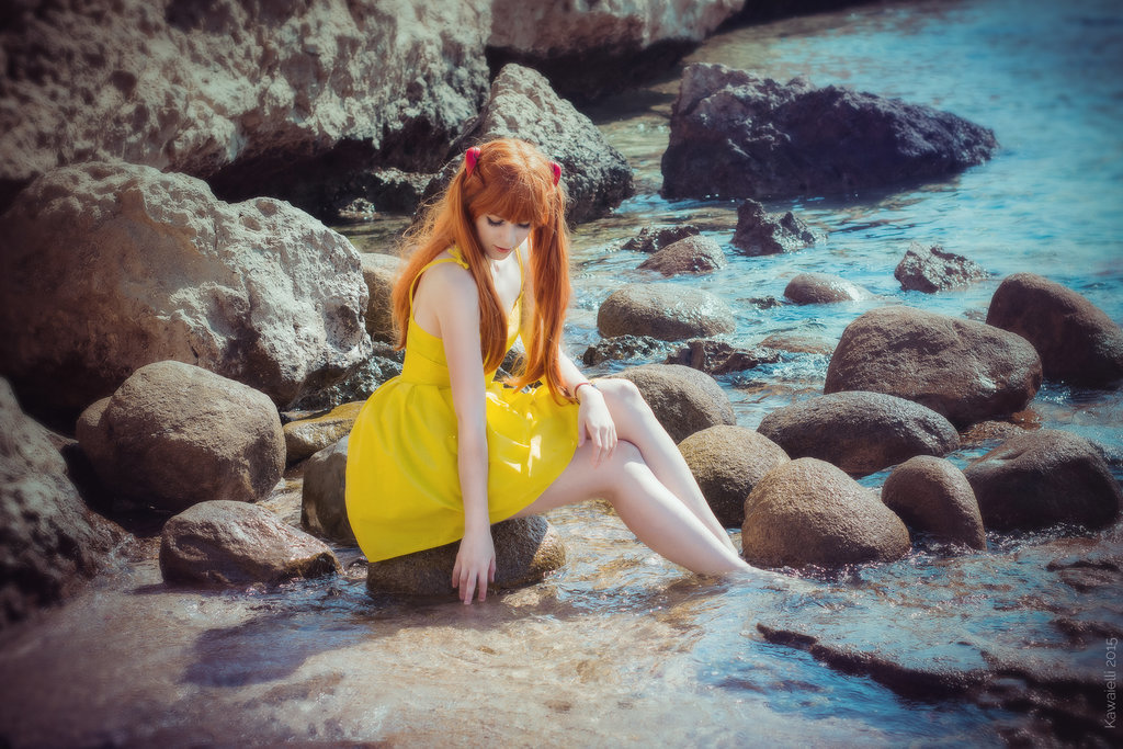 And yet, the yellow dress suits her ... - Anime, Evangelion, Asuka langley, , Cosplay, Longpost