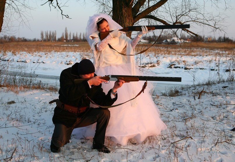 When there are too many guests. - Wedding, Gun, Shooting, Groom, Bride