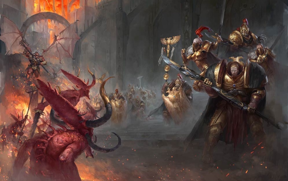 Artwork for new GW creations - Warhammer 40k, Wh Art, Art, Adeptus Custodes, Slaanesh, Khorne, Demon