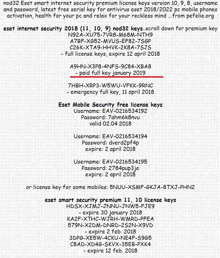 Eset smart security premium license key