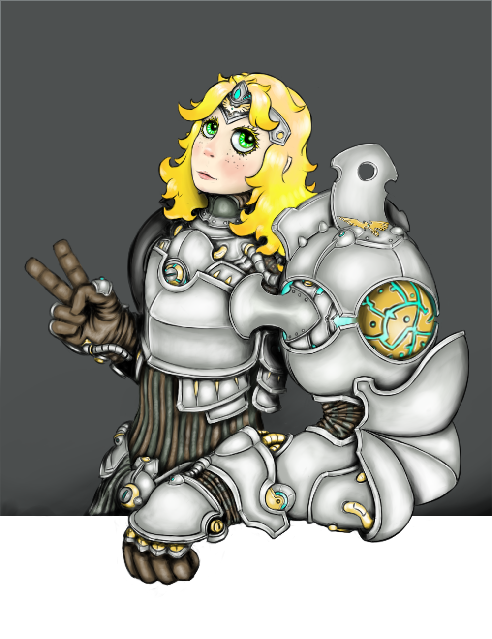 Knight girl - Digital drawing, Anime, SAI, 2D, Digital, , Steampunk, Anime art, My