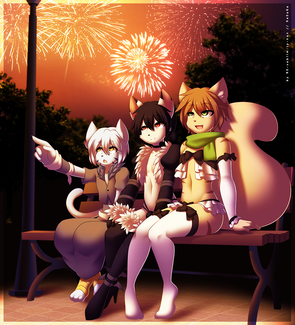 Looking at the fireworks - Furry, Its a trap!, Furry trap, Re-Sublimity-Kun