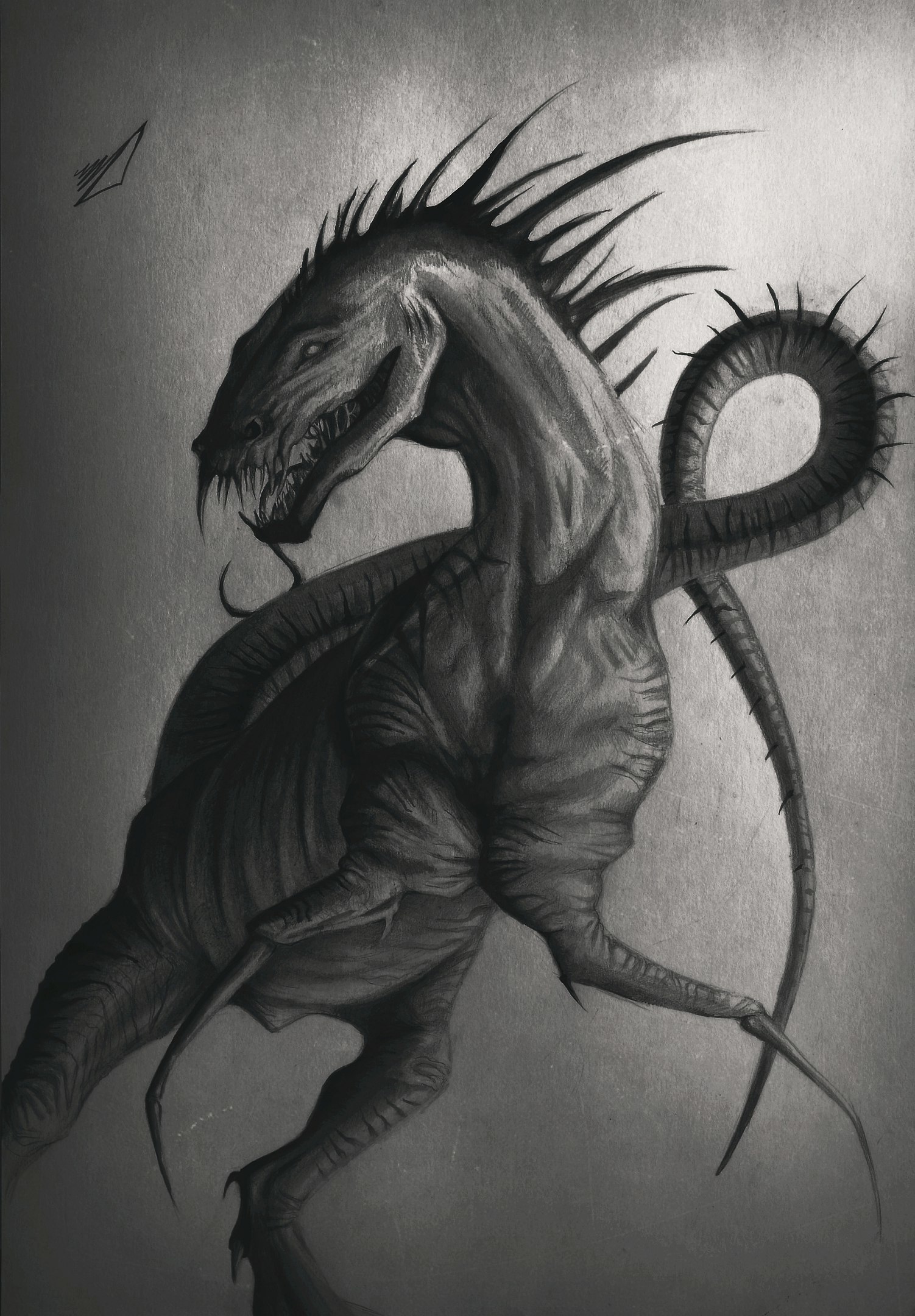 My cute beast - My, Drawing, Watercolor, Artist, Creation, Art, Pencil, Pencil drawing, Dinosaurs